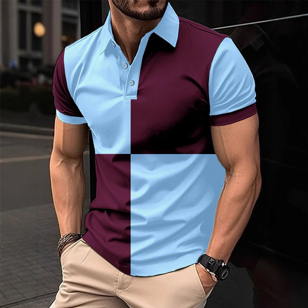 Men's Color-Blocked Polo Shirt