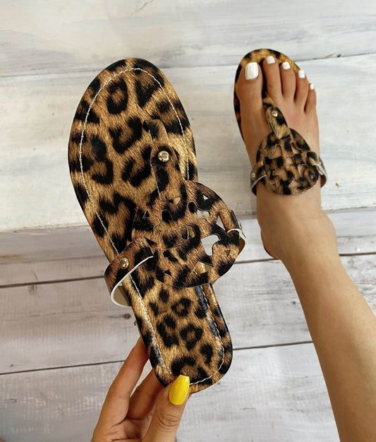 Leopard Print Beach Sandals /Slippers For Women