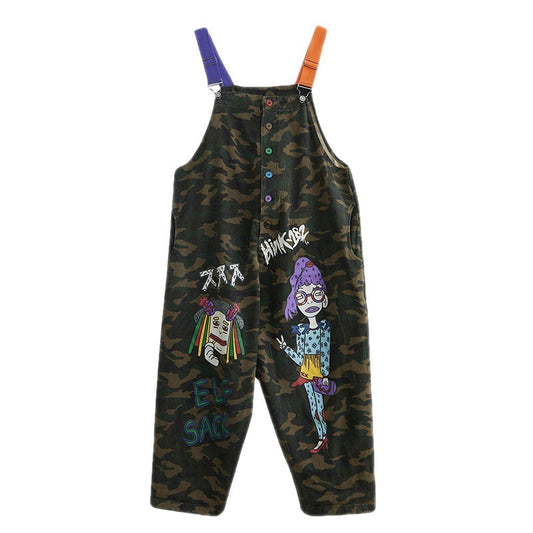 Artistic Camo Plus-Size Overalls