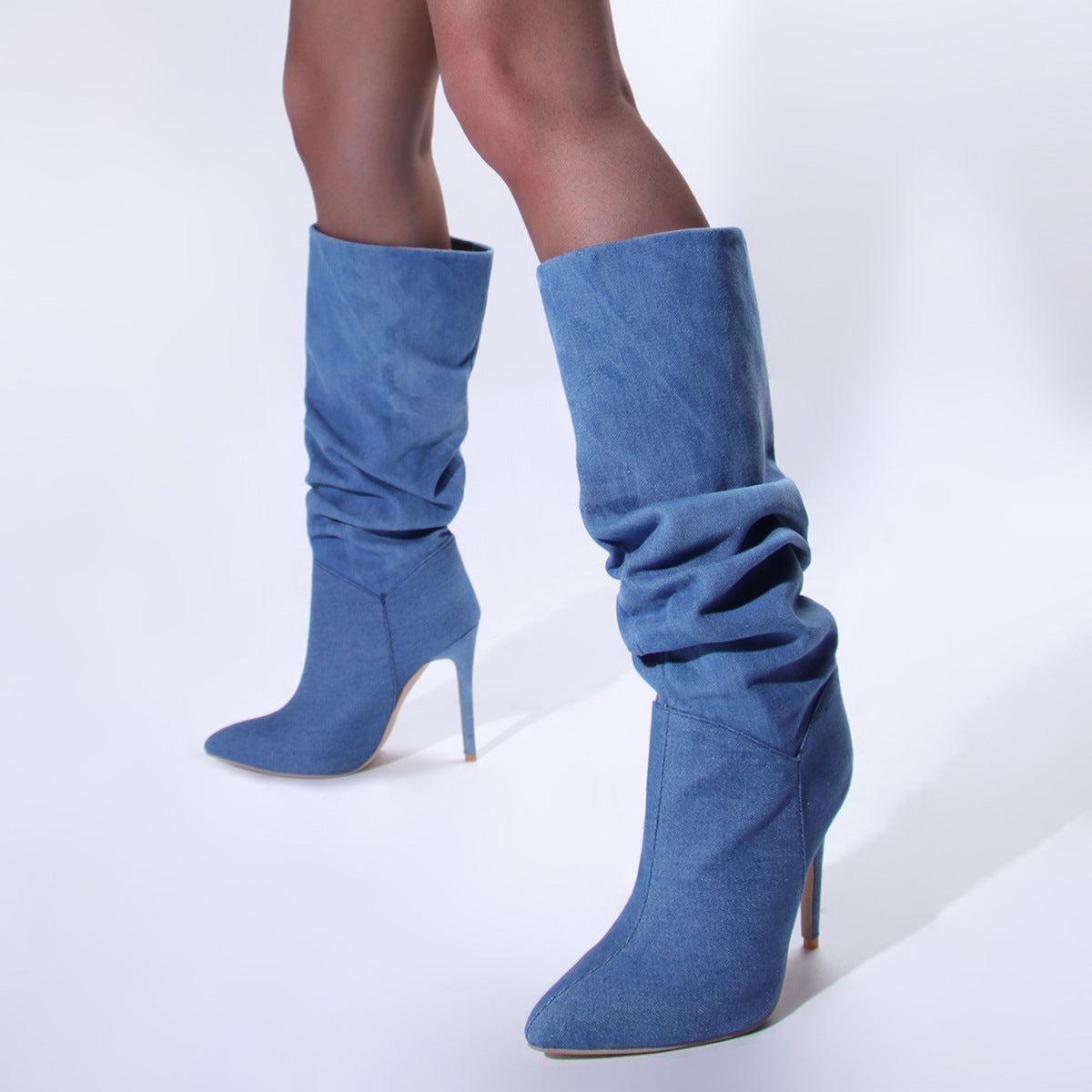 💎 Sky Drip Denim Boots