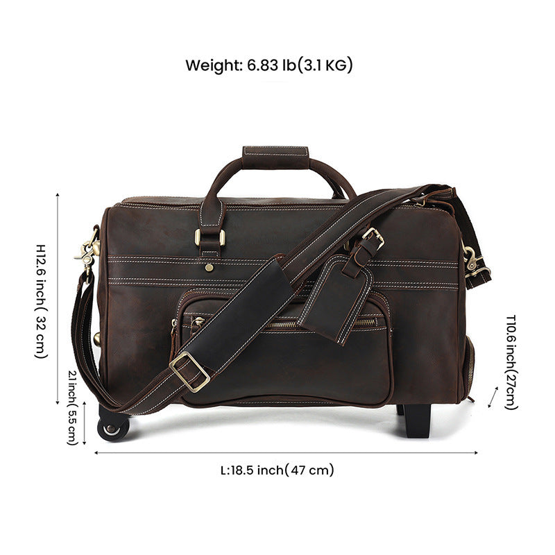 Leather Retro Portable Traveler Bag For Men & Women