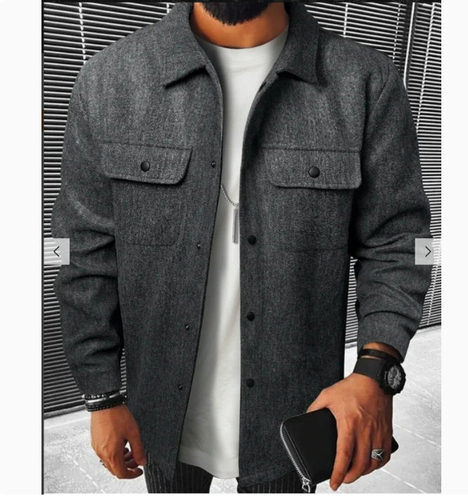 Brushed Casual Men's Shirt – European & American Style