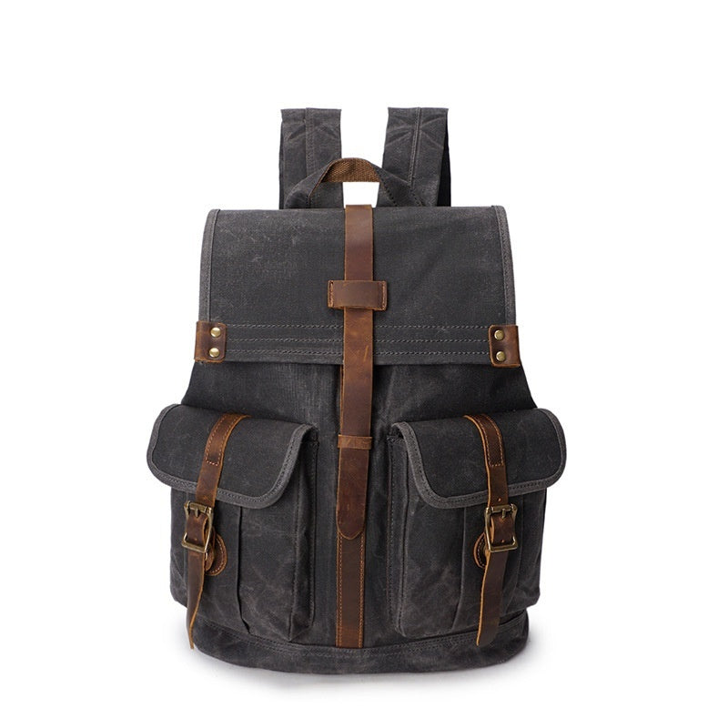 Vintage Oil Wax Canvas Travel Backpack