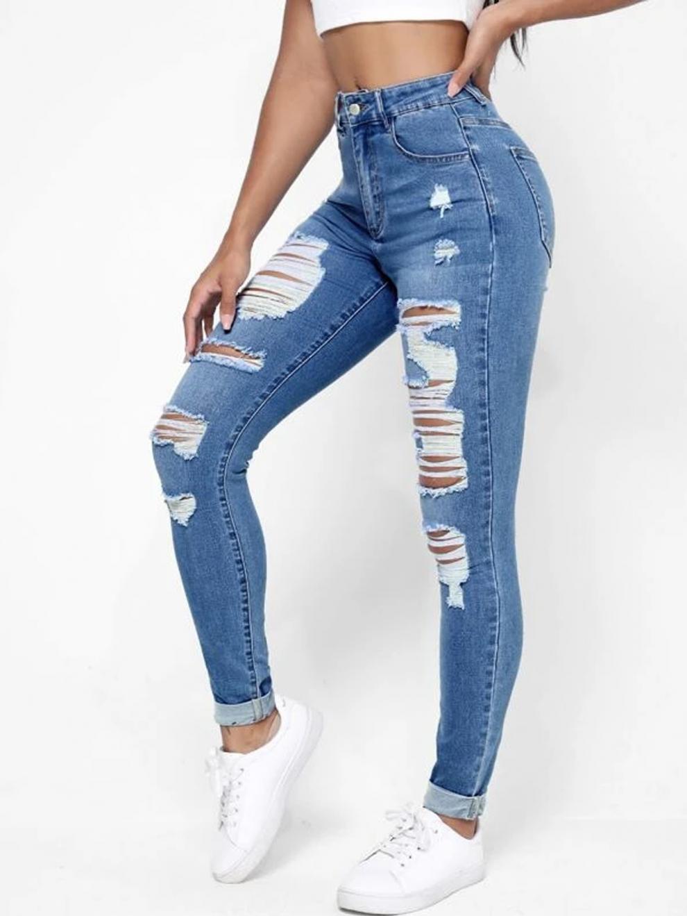 Shredded Drip High-Rise Jeans