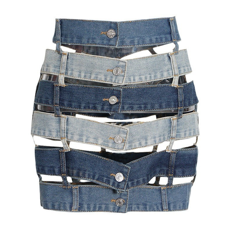 Strapped & Snatched Denim Mini